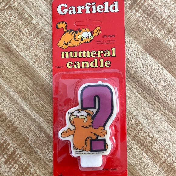 VTG 1970s Garfield Numeral Candle Jim Davis Cartoonist - Picture 2 of 6